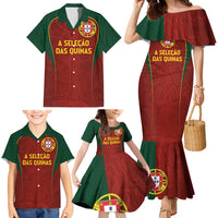 Custom Portugal Football Family Matching Mermaid Dress and Hawaiian Shirt A Selecao das Quinas