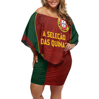 Custom Portugal Football Family Matching Off Shoulder Short Dress and Hawaiian Shirt A Selecao das Quinas