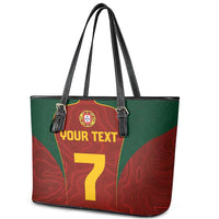Custom Portugal Football Leather Tote Bag A Selecao das Quinas