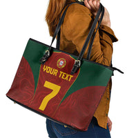 Custom Portugal Football Leather Tote Bag A Selecao das Quinas