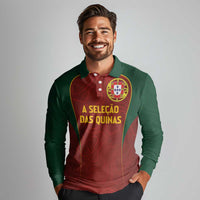 Custom Portugal Football Long Sleeve Polo Shirt A Selecao das Quinas