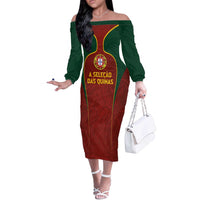 Custom Portugal Football Off The Shoulder Long Sleeve Dress A Selecao das Quinas
