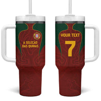Custom Portugal Football Tumbler With Handle A Selecao das Quinas