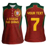 Custom Portugal Football Women Sleeveless Polo Shirt A Selecao das Quinas