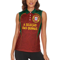 Custom Portugal Football Women Sleeveless Polo Shirt A Selecao das Quinas