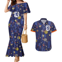 Custom Netherlands Football Couples Matching Mermaid Dress and Hawaiian Shirt Starry Night Style