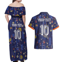 Custom Netherlands Football Couples Matching Off Shoulder Maxi Dress and Hawaiian Shirt Starry Night Style