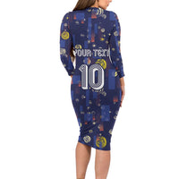 Custom Netherlands Football Family Matching Long Sleeve Bodycon Dress and Hawaiian Shirt Starry Night Style