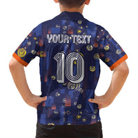 Custom Netherlands Football Family Matching Off Shoulder Short Dress and Hawaiian Shirt Starry Night Style