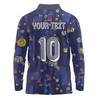 Custom Netherlands Football Long Sleeve Polo Shirt Starry Night Style