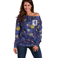 Custom Netherlands Football Off Shoulder Sweater Starry Night Style