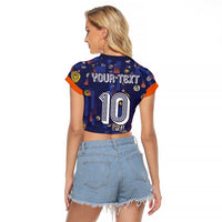 Custom Netherlands Football Raglan Cropped T Shirt Starry Night Style