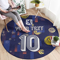 Custom Netherlands Football Round Carpet Starry Night Style