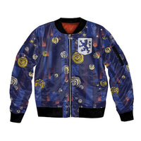 Custom Netherlands Football Sleeve Zip Bomber Jacket Starry Night Style
