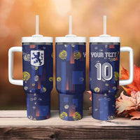 Custom Netherlands Football Tumbler With Handle Starry Night Style