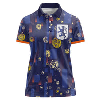 Custom Netherlands Football Women Polo Shirt Starry Night Style