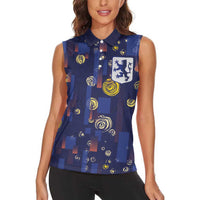 Custom Netherlands Football Women Sleeveless Polo Shirt Starry Night Style