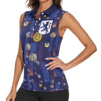 Custom Netherlands Football Women Sleeveless Polo Shirt Starry Night Style