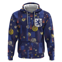 Custom Netherlands Football Zip Hoodie Starry Night Style