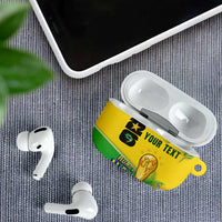 Personalized Brasil Rumo ao Hexa 26 AirPods Case World Trophy Gold Tropical Plants Carnival Style