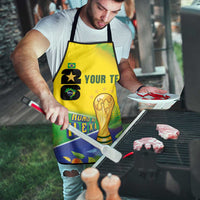 Personalized Brasil Rumo ao Hexa 26 Apron World Trophy Gold Tropical Plants Carnival Style