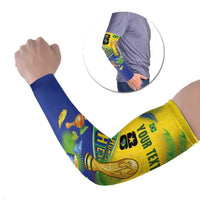 Personalized Brasil Rumo ao Hexa 26 Arm Sleeves World Trophy Gold Tropical Plants Carnival Style