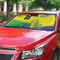 Personalized Brasil Rumo ao Hexa 26 Auto Sun Shade World Trophy Gold Tropical Plants Carnival Style