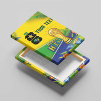 Personalized Brasil Rumo ao Hexa 26 Canvas Wall Art World Trophy Gold Tropical Plants Carnival Style