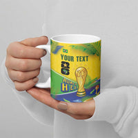 Personalized Brasil Rumo ao Hexa 26 Ceramic Mug World Trophy Gold Tropical Plants Carnival Style