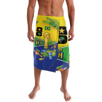 Brasil Rumo ao Hexa 26 Lavalava World Trophy Gold Tropical Plants Carnival Style
