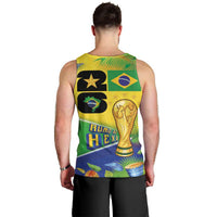 Personalized Brasil Rumo ao Hexa 26 Men Tank Top World Trophy Gold Tropical Plants Carnival Style