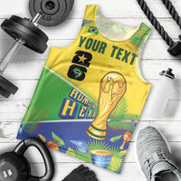 Personalized Brasil Rumo ao Hexa 26 Men Tank Top World Trophy Gold Tropical Plants Carnival Style