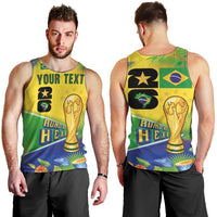 Personalized Brasil Rumo ao Hexa 26 Men Tank Top World Trophy Gold Tropical Plants Carnival Style