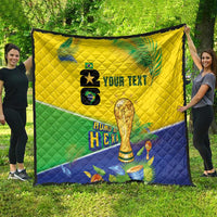 Personalized Brasil Rumo ao Hexa 26 Quilt World Trophy Gold Tropical Plants Carnival Style