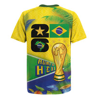 Personalized Brasil Rumo ao Hexa 26 Rugby Jersey World Trophy Gold Tropical Plants Carnival Style