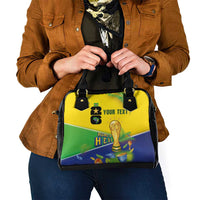 Personalized Brasil Rumo ao Hexa 26 Shoulder Handbag World Trophy Gold Tropical Plants Carnival Style
