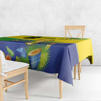 Personalized Brasil Rumo ao Hexa 26 Tablecloth World Trophy Gold Tropical Plants Carnival Style
