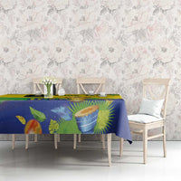 Personalized Brasil Rumo ao Hexa 26 Tablecloth World Trophy Gold Tropical Plants Carnival Style