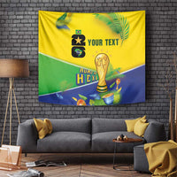 Personalized Brasil Rumo ao Hexa 26 Tapestry World Trophy Gold Tropical Plants Carnival Style