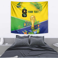 Personalized Brasil Rumo ao Hexa 26 Tapestry World Trophy Gold Tropical Plants Carnival Style