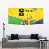 Personalized Brasil Rumo ao Hexa 26 Tapestry World Trophy Gold Tropical Plants Carnival Style