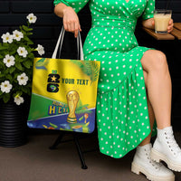 Personalized Brasil Rumo ao Hexa 26 Tote Bag World Trophy Gold Tropical Plants Carnival Style