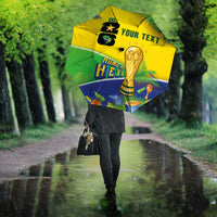 Personalized Brasil Rumo ao Hexa 26 Umbrella World Trophy Gold Tropical Plants Carnival Style