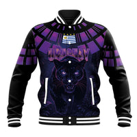 Custom Uruguay National Football Baseball Jacket La Celeste South America Wildcat Neon Graphic