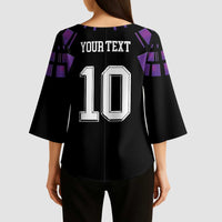 Custom Uruguay National Football Kimono Sleeve Blouse La Celeste South America Wildcat Neon Graphic
