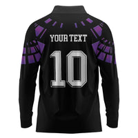Custom Uruguay National Football Long Sleeve Polo Shirt La Celeste South America Wildcat Neon Graphic