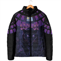 Custom Uruguay National Football Padded Jacket La Celeste South America Wildcat Neon Graphic
