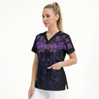 Custom Uruguay National Football Scrub Top La Celeste South America Wildcat Neon Graphic