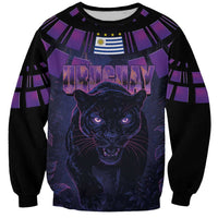 Custom Uruguay National Football Sweatshirt La Celeste South America Wildcat Neon Graphic