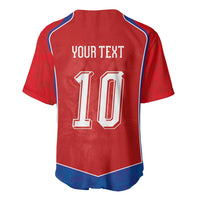 Custom Czechia National Football Baseball Jersey Halftone Lion Graphic T90 Style